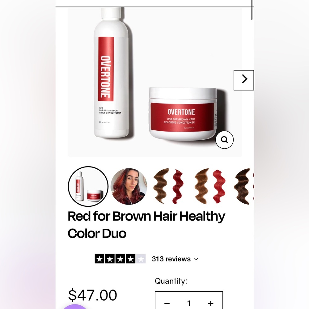 Overtone Red for Brown hair color conditioner